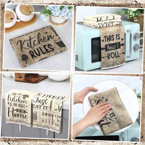 Bencailor 6 Pcs Retro Kitchen Towels Decorative Sets Farmhouse Dish Towels - Image 6