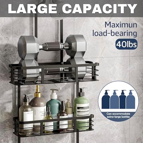 Shower Caddy Hanging, Never Rust Aluminum Shower Organizer, Over Showerhead No - Image 5