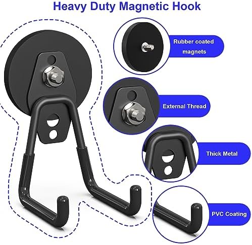 Magnetic Garage Hooks, Hoses and Garden Tools, No-Drill Storage - Image 2