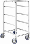 18"x21.5"x41" Mobile Aluminum Lug Rack - 3 Lug Capacity, NSF Commercial Portable Cart with 5" Swivel Casters and Brakes, Heavy-Duty 460 lb Capacity Storage Rack, Freezer Safe, Utility Dolly