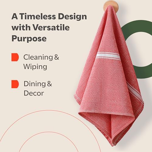 Zeppoli Classic 15 Pack 100% Natural Cotton Kitchen Towel Set, Reusable Wash - Image 5
