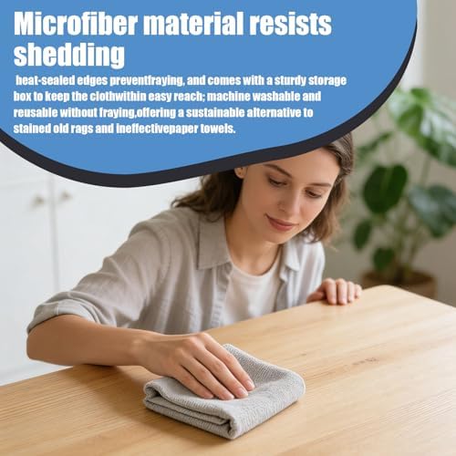 Reusable Microfiber Cleaning Cloths, 11x11 Inches, Lint Free, Highly Absorbent - Image 5