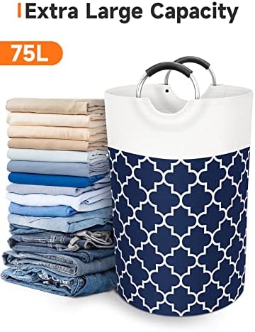 Large Laundry Basket 75L Tall Collapsible Hamper - Image 5