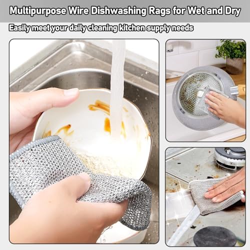 XANGNIER 20 Pcs Multipurpose Wire Dishwashing Rags - Image 2