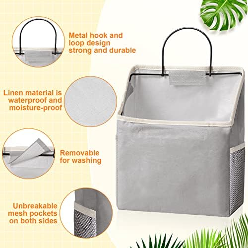 Chumia 6 Pack Wall Hanging Storage Basket Bathroom Closet Hanging Storage Bag - Image 4
