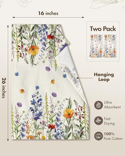 Miss Adola Flour Sack Kitchen Towels Set of 2, Wildflower - Image 5