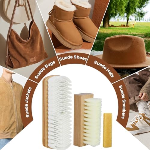 3Pcs Suede Shoe Brush and Eraser Kit - Image 7