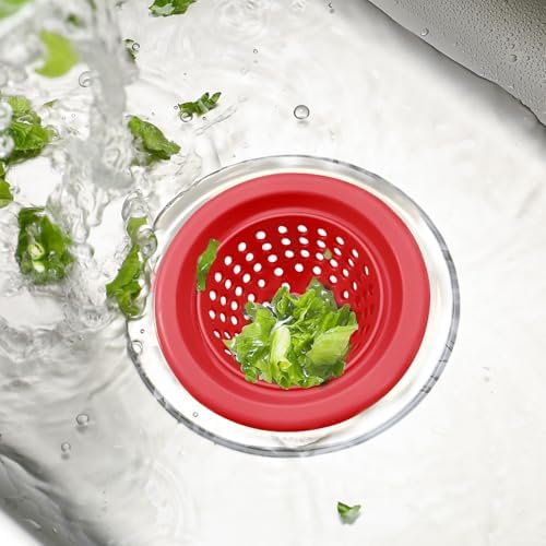 Silicone Strainer for Kitchen Sink, 2 Pack, Stainless Steel Reinforced - Image 2