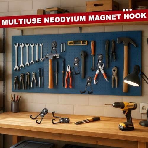 Landhoow 30 Pcs Large Magnetic Hooks Heavy Duty Garage Magnet Hooks Strong - Image 6