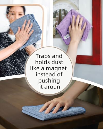 MR.SIGA Waffle Weave Cleaning Cloths, Ultra Absorbent and Lint Free, 6 Pack - Image 5