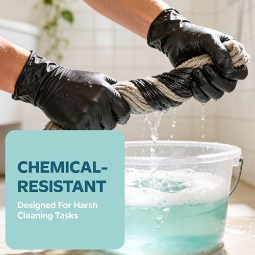 GUSTO Black Nitrile Gloves - Image 5
