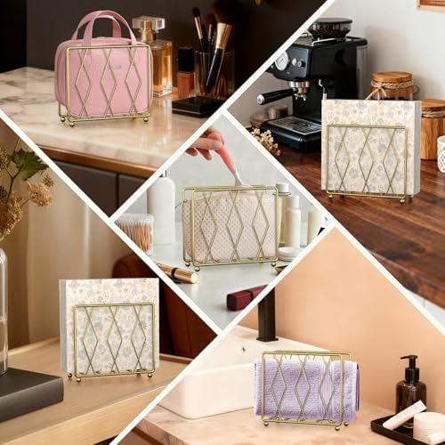 2 Pack Gold Napkin Holders for Table, Metal Set for Kitchen Counter - Image 5