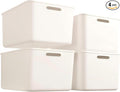 Set Of 4 Plastic Storage Bins with Lids,"10.5×8×5.5" Versatile Kitchen Pantry Organization and Storage,for Plastic Storage Container Under Bed,Under Sink Bathroom Organizer (4 Pack Medium,