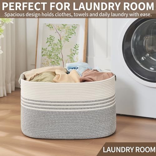 Laundry Hamper with Handles, 72L Rope Laundry Basket - Image 5