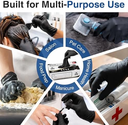 Schneider Black Nitrile Gloves, Gloves Disposable Latex Free, Powder Free - Image 6