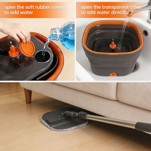 Collapsible Mop and Bucket Set, Spin Mop - Image 5
