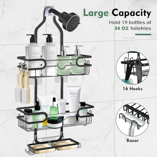 Shower Caddy Hanging, Over Head Shower Caddy Shower Storage Rack Basket - Image 2