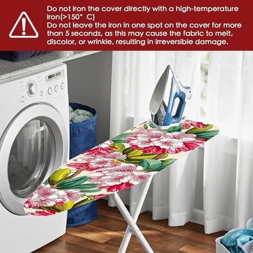 Nuxovilar Red White Floral Ironing Board Cover 15x54 Polyester - Image 6