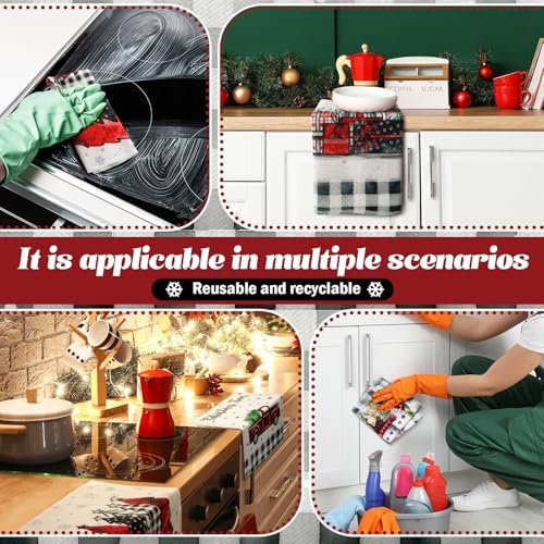 Mindsoft 36 Pcs Christmas Reusable Paper Towels Rolls Washable Bulk Winter - Image 5