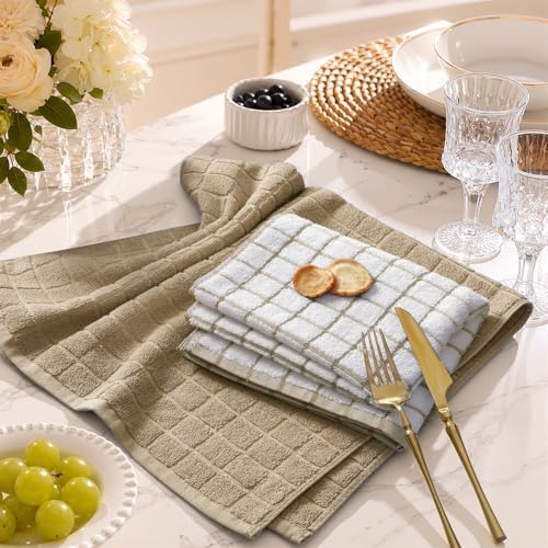 Kitinjoy Premium Kitchen Towels, Large 100% Cotton Terry 390 GSM Kitchen Hand - Image 4