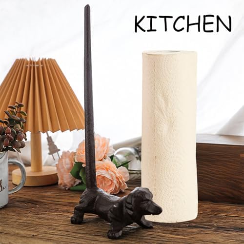 Dog Paper Towel Holder 12'' Cast Iron Paper Towel Holder Funny Toilet Paper - Image 4