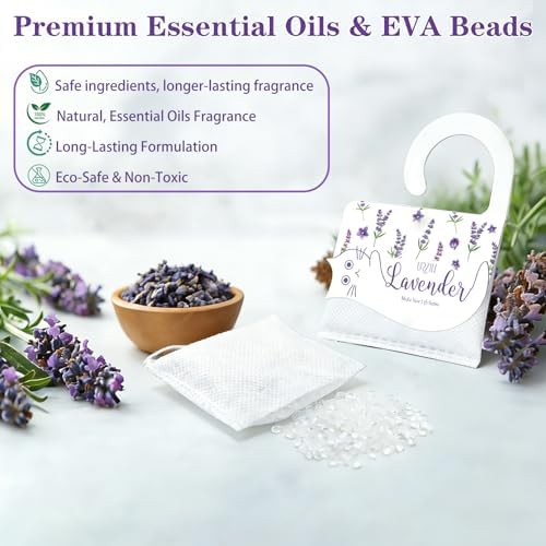 13 PCS Lavender Sachets Bags for Drawers and Closets, Hanging Scented Sachets - Image 2