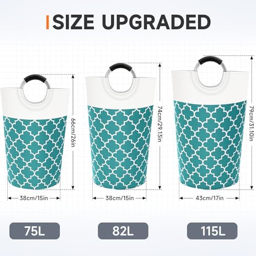 Large Laundry Basket, 82L Tall Collapsible Hamper - Image 2