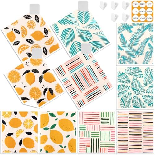 Lucomb 10 Pack Swedish Dishcloths Washable, Reusable Swedish Cloths by Lucomb
