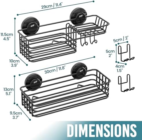 TAILI Shower Caddy Suction Cup 2 Pack - Image 5
