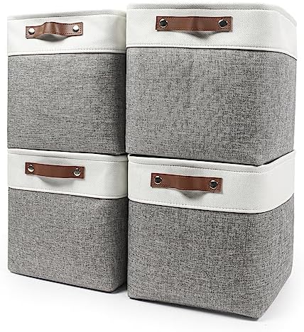 Bagnizer 13x13 Cube Storage Bins, Collapsible Fabric Storage Box, 4 Pack Closet by Bagnizer