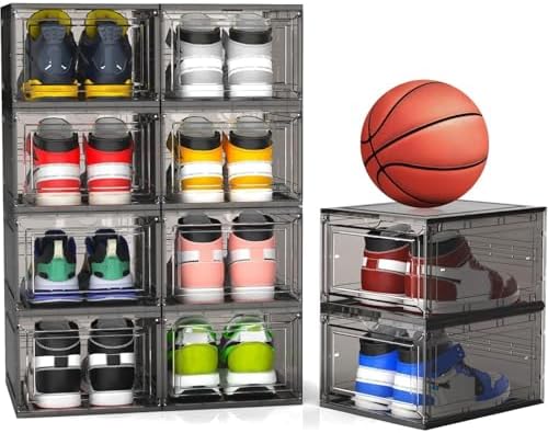 10 Pack Thickened Clear Stackable Shoe Organizer by Unknown