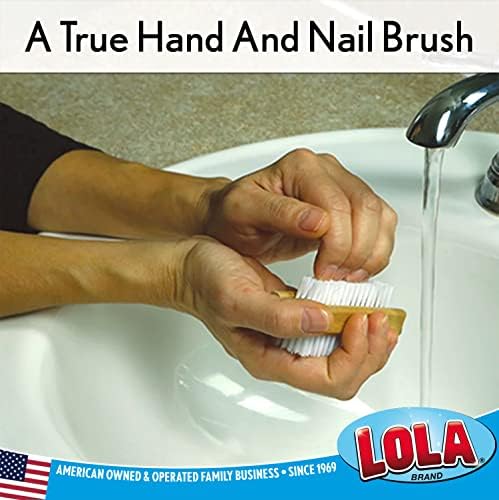 LOLA Classic Hand & Nail Wood Brush, 12 Pack, Heavy Duty 2 Sided Soft & Stiff - Image 5