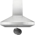 Hauslane Wall Mount Range Hood 30 Inch | Stainless Steel Wall Chimney | 6” Duct/Ductless Convertible, Strong Suction, Six-layer Aluminum Filters, Changeable LED Lamps, Stove Kitchen Vent Hood