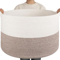 OIAHOMY 90L XXXLarge Blanket Basket Living Room Laundry Basket Brown by MasterofSpaceOptimization