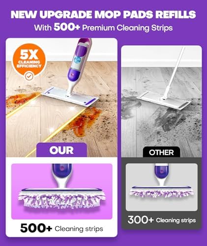 5X Cleaning Power Mop Refills for Swiffer Power Mop, 500+ Strips Multi-Surface - Image 2