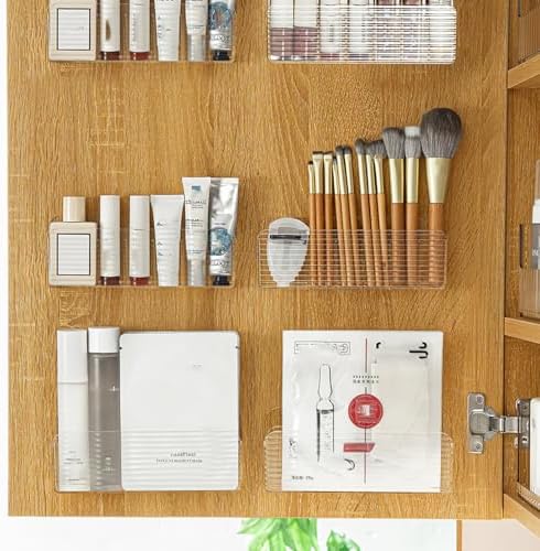 Bathroom Medicine Cabinet Organizer Set, Small Narrow Compact Shelves Holder - Image 6