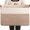 OIAHOMY Large Blanket Basket, 65L Cotton Rope Woven Laundry Basket, Toy Bin by MasterofSpaceOptimization