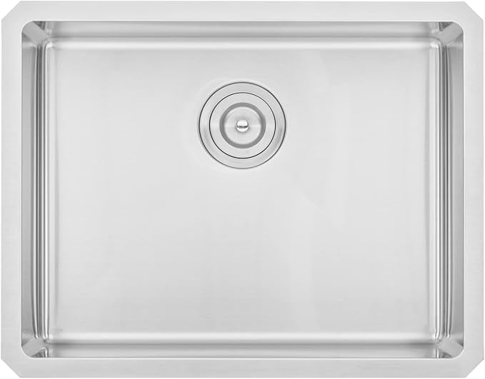 23 in. x 18 in. x 10 in. 16-Gauge Stainless Steel Undermount Single Bowl Kitchen Sink with Bottom Grid Set, Silicon Dishrack, Pot Mat and Strainer