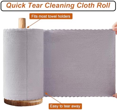 80 Pack Microfiber Cleaning Cloth Roll, Lint Free Rags & Tear Away Reusable - Image 3
