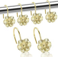 12PCS Decorative Shower Curtain Hooks, Rustproof Metal Flower Shower Curtain by JTDTH