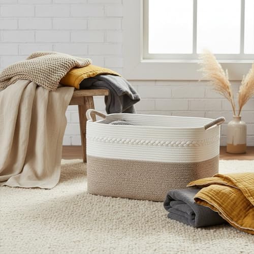 Woven laundry basket for large storage - Image 3