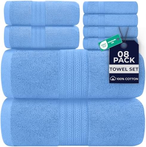 DAN RIVER 8 Piece Luxury Bath Towels by DanRiver