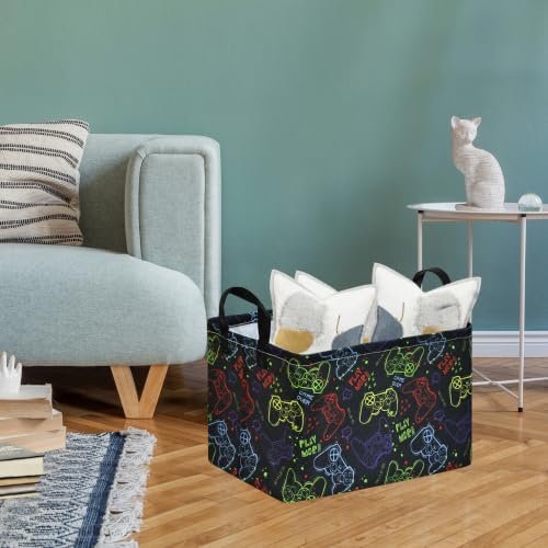 MAIZMZ Game Controller Storage Bin, Waterproof Linen Laundry Basket - Image 7