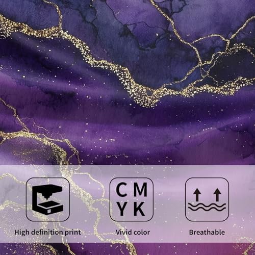 Purple and Gold Marble Kitchen Towels Set of 2 Abstract Ink Texture Soft - Image 7