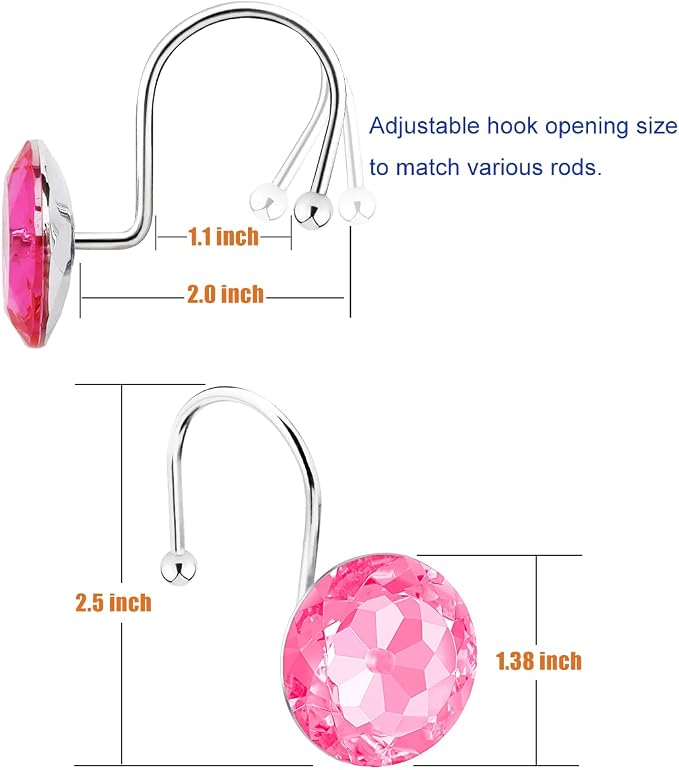 12PCS Stainless Steel Shower Curtain Hooks Rings - Image 2
