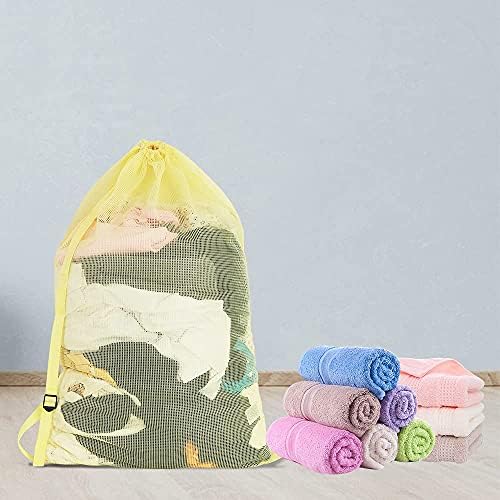 Mesh Laundry Bags with Adjustable Shoulder Strap, Drawstring Closure, Mixed - Image 7