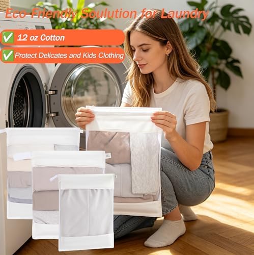 Cotton Mesh Laundry Bags, with Hidden Zipper - Image 6