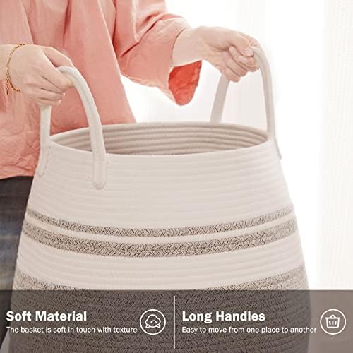 Extra Large Laundry Hamper Basket 105L Woven Blanket Basket - Image 5