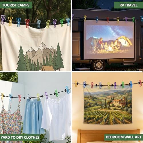 Travel Clothesline, Portable Retractable Clothes Line Outdoors, Camping - Image 2