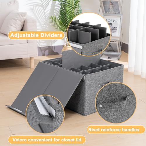 Shoe Organizer for Closet Fits 16 Pairs, Large Shoe Storage Box Bins - Image 3